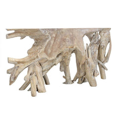 Cypress Root Natural Whitewash Console Table (59”W) - Ornate Home