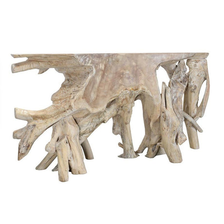 Cypress Root Natural Whitewash Console Table (59”W) - Ornate Home