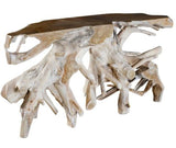 Cypress Root Natural Whitewash Console Table (59”W) - Ornate Home