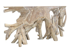 Cypress Root Natural Whitewash Console Table (70-71") - Ornate Home