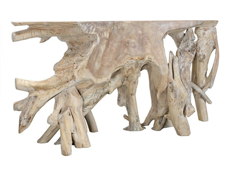 Cypress Root Natural Whitewash Console Table (70-71") - Ornate Home