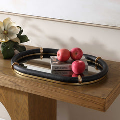 Cyprus Black Oval Tray - Ornate Home
