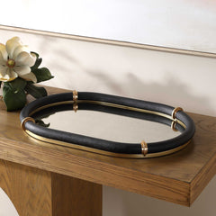 Cyprus Black Oval Tray - Ornate Home