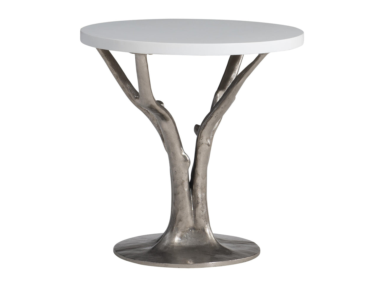 Cyprus Bone/Shiny Nickel Outdoor Side Table - Ornate Home