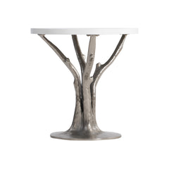 Cyprus Bone/Shiny Nickel Outdoor Side Table - Ornate Home