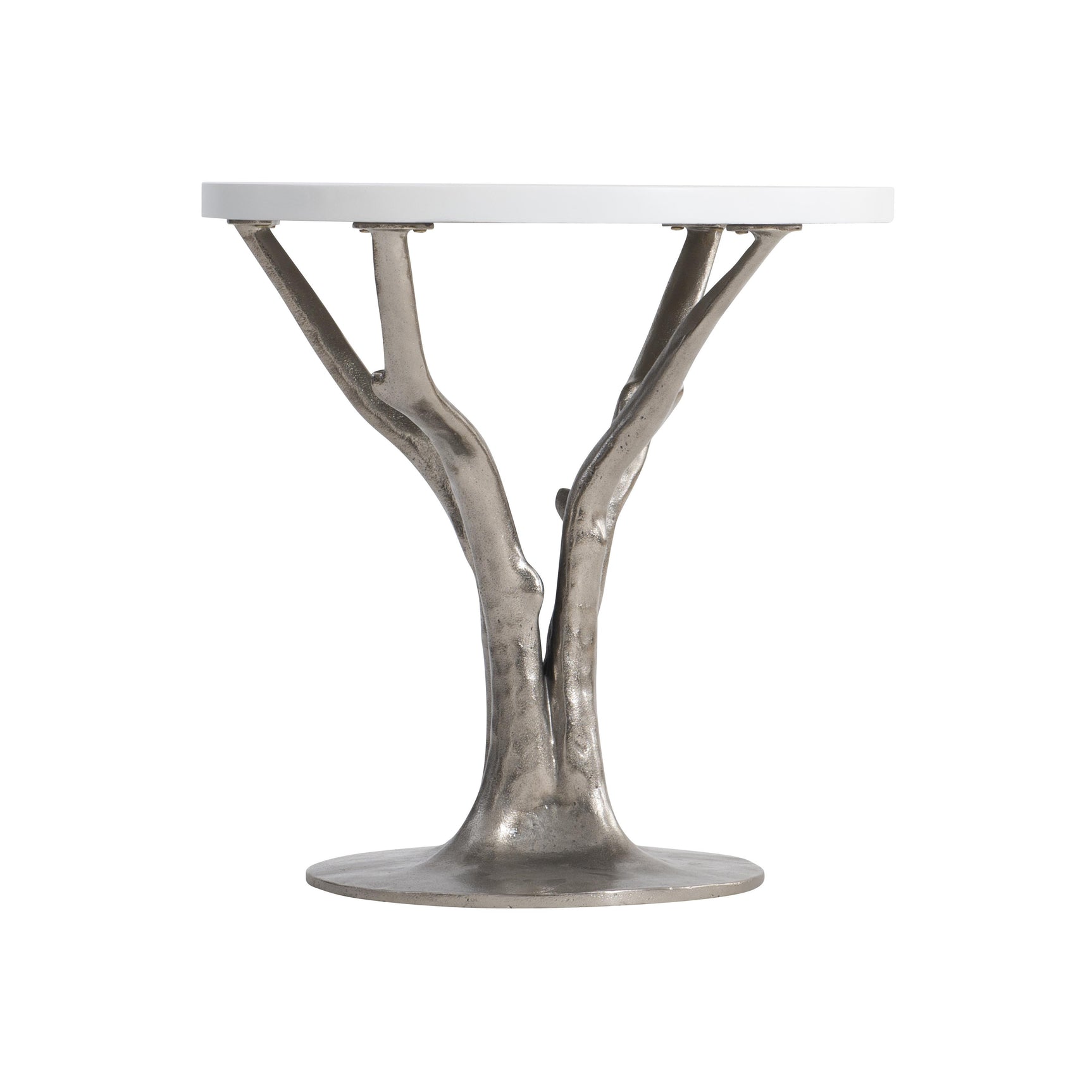 Cyprus Bone/Shiny Nickel Outdoor Side Table - Ornate Home