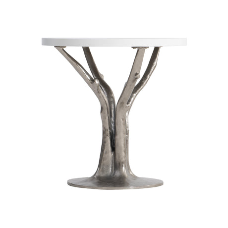 Cyprus Bone/Shiny Nickel Outdoor Side Table - Ornate Home