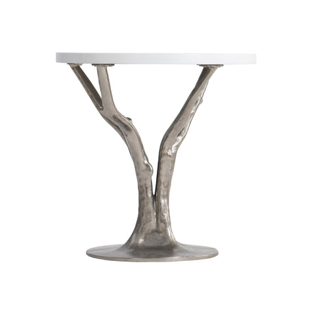 Cyprus Bone/Shiny Nickel Outdoor Side Table - Ornate Home