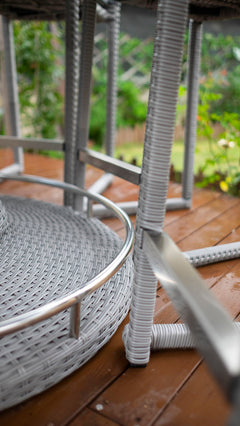 Cyprus Gray Outdoor 7-Piece Bar Table Set - Ornate Home