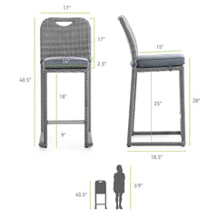 Cyprus Gray Outdoor Bar Chair (Set of 6) - Ornate Home
