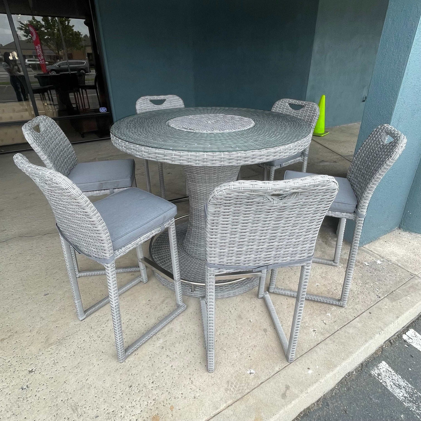 Cyprus Gray Outdoor Bar Chair (Set of 6) - Ornate Home