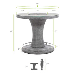 Cyprus Gray Outdoor 7-Piece Bar Table Set - Ornate Home