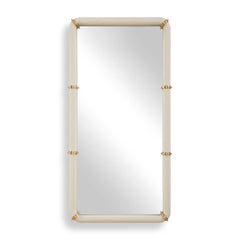 Cyprus White Leather Mirror - Ornate Home