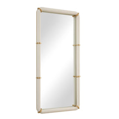 Cyprus White Leather Mirror - Ornate Home