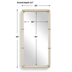 Cyprus White Leather Mirror - Ornate Home