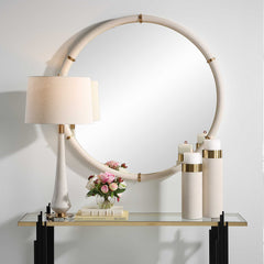 Cyprus White Round Mirror - Ornate Home