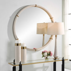 Cyprus White Round Mirror - Ornate Home