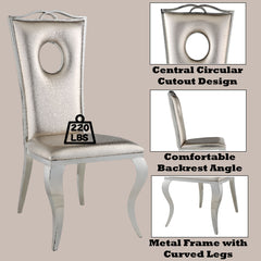 Cyrene Beige Faux Crocodile Side Chair (Set of 2) - Ornate Home