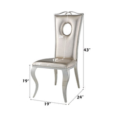 Cyrene Beige Faux Crocodile Side Chair (Set of 2) - Ornate Home
