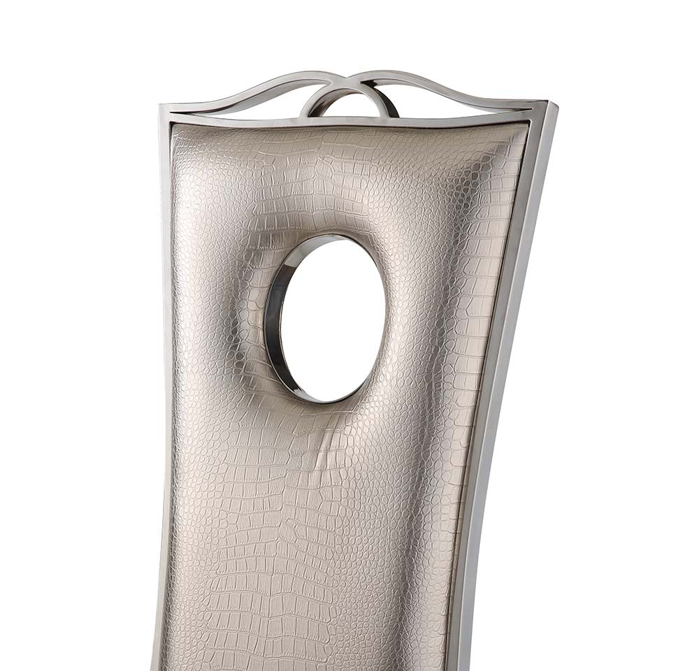 Cyrene Beige Faux Crocodile Side Chair (Set of 2) - Ornate Home