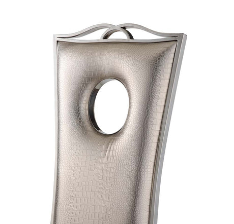 Cyrene Beige Faux Crocodile Side Chair (Set of 2) - Ornate Home