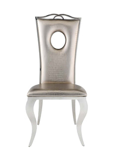 Cyrene Beige Faux Crocodile Side Chair (Set of 2) - Ornate Home