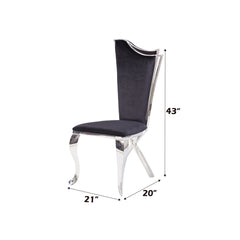 Cyrene Black Fabric Side Chair (Set of 2) - Ornate Home