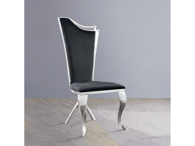Cyrene Black Fabric Side Chair (Set of 2) - Ornate Home