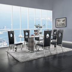 Cyrene Black Faux Leather Side Chair (Set of 2) - Ornate Home
