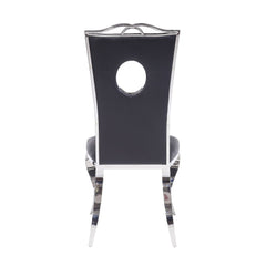 Cyrene Black Faux Leather Side Chair (Set of 2) - Ornate Home