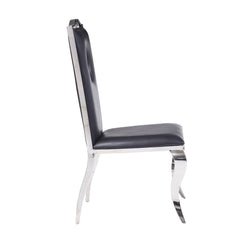Cyrene Black Faux Leather Side Chair (Set of 2) - Ornate Home