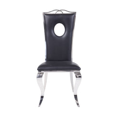 Cyrene Black Faux Leather Side Chair (Set of 2) - Ornate Home
