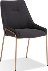 Cyrus Coal/Brushed Bronze Upholstered Dining Chair - Ornate Home