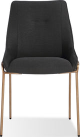 Cyrus Coal/Brushed Bronze Upholstered Dining Chair - Ornate Home