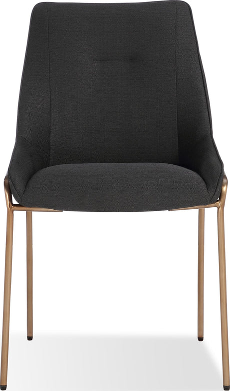 Cyrus Coal/Brushed Bronze Upholstered Dining Chair - Ornate Home