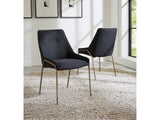 Cyrus Coal/Brushed Bronze Upholstered Dining Chair (Set of 2) - Ornate Home