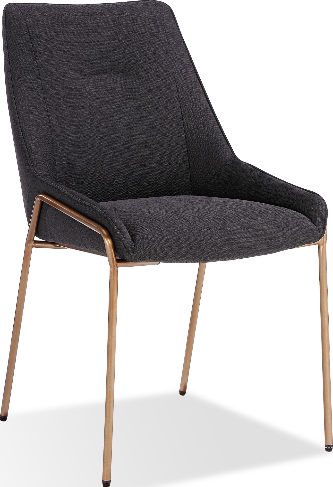 Cyrus Coal/Brushed Bronze Upholstered Dining Chair (Set of 2) - Ornate Home