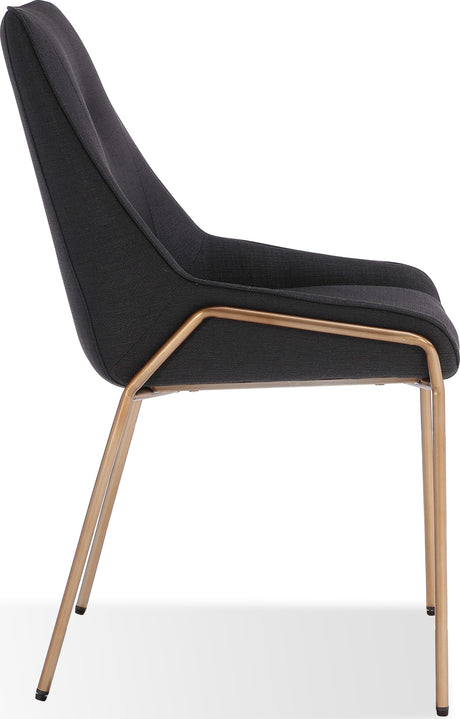 Cyrus Coal/Brushed Bronze Upholstered Dining Chair (Set of 2) - Ornate Home