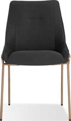 Cyrus Coal/Brushed Bronze Upholstered Dining Chair (Set of 2) - Ornate Home
