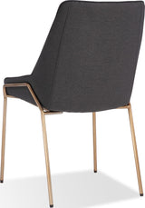 Cyrus Coal/Brushed Bronze Upholstered Dining Chair (Set of 2) - Ornate Home