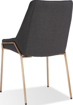 Cyrus Coal/Brushed Bronze Upholstered Dining Chair (Set of 2) - Ornate Home