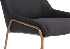 Cyrus Coal/Brushed Bronze Upholstered Dining Chair (Set of 2) - Ornate Home