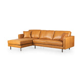 D'Arcy Tan Leather Left Chaise Sectional - Ornate Home