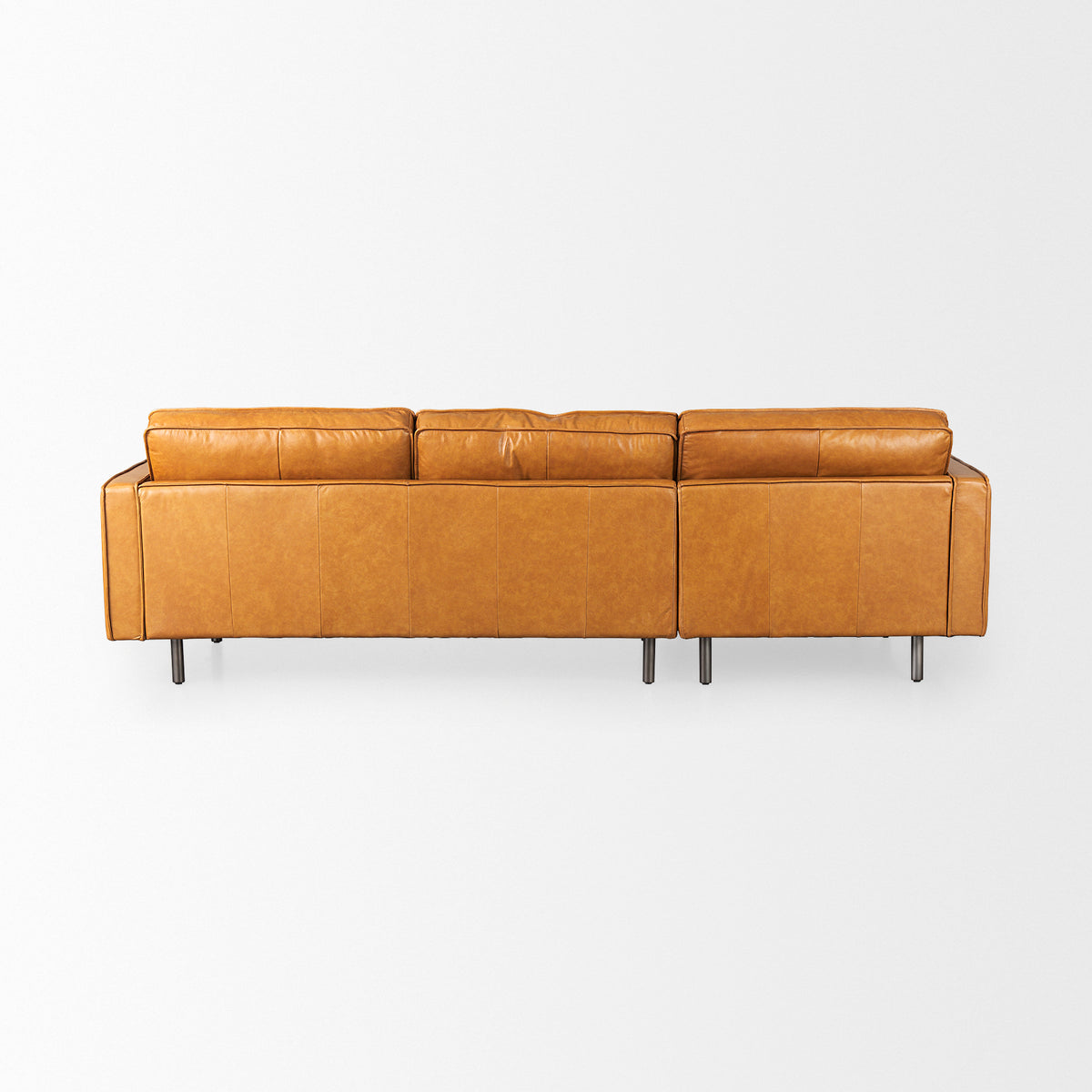 D'Arcy Tan Leather Left Chaise Sectional - Ornate Home