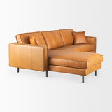 D'Arcy Tan Leather Left Chaise Sectional - Ornate Home