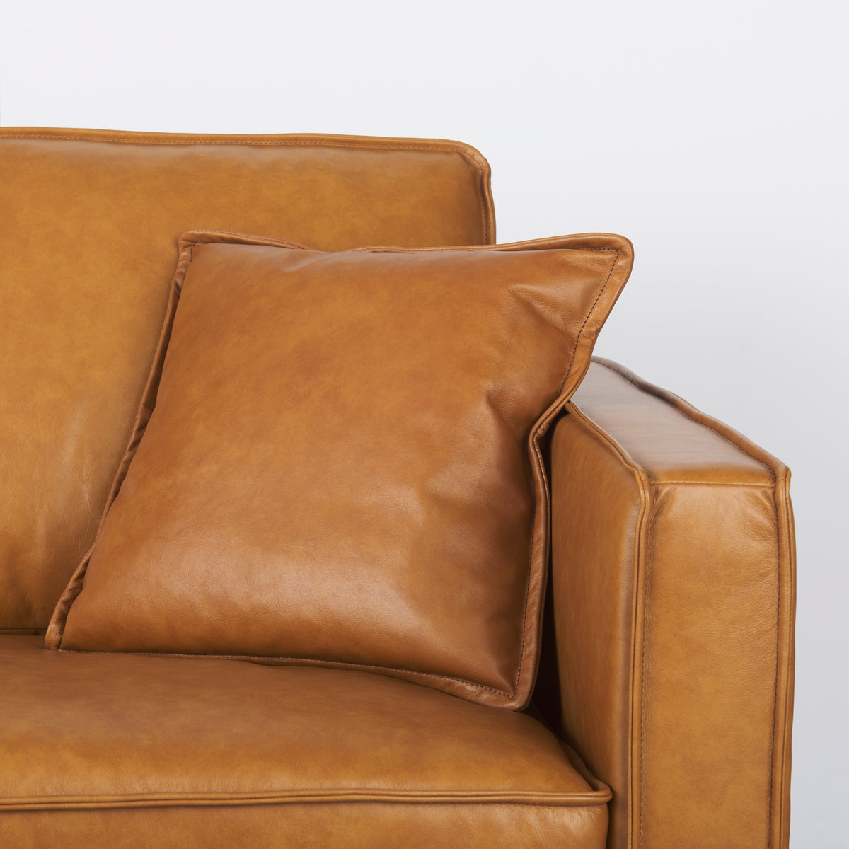 D'Arcy Tan Leather Left Chaise Sectional - Ornate Home