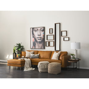 D'Arcy Tan Leather Left Chaise Sectional - Ornate Home