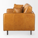 D'Arcy Tan Leather Loveseat - Ornate Home