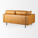 D'Arcy Tan Leather Loveseat - Ornate Home