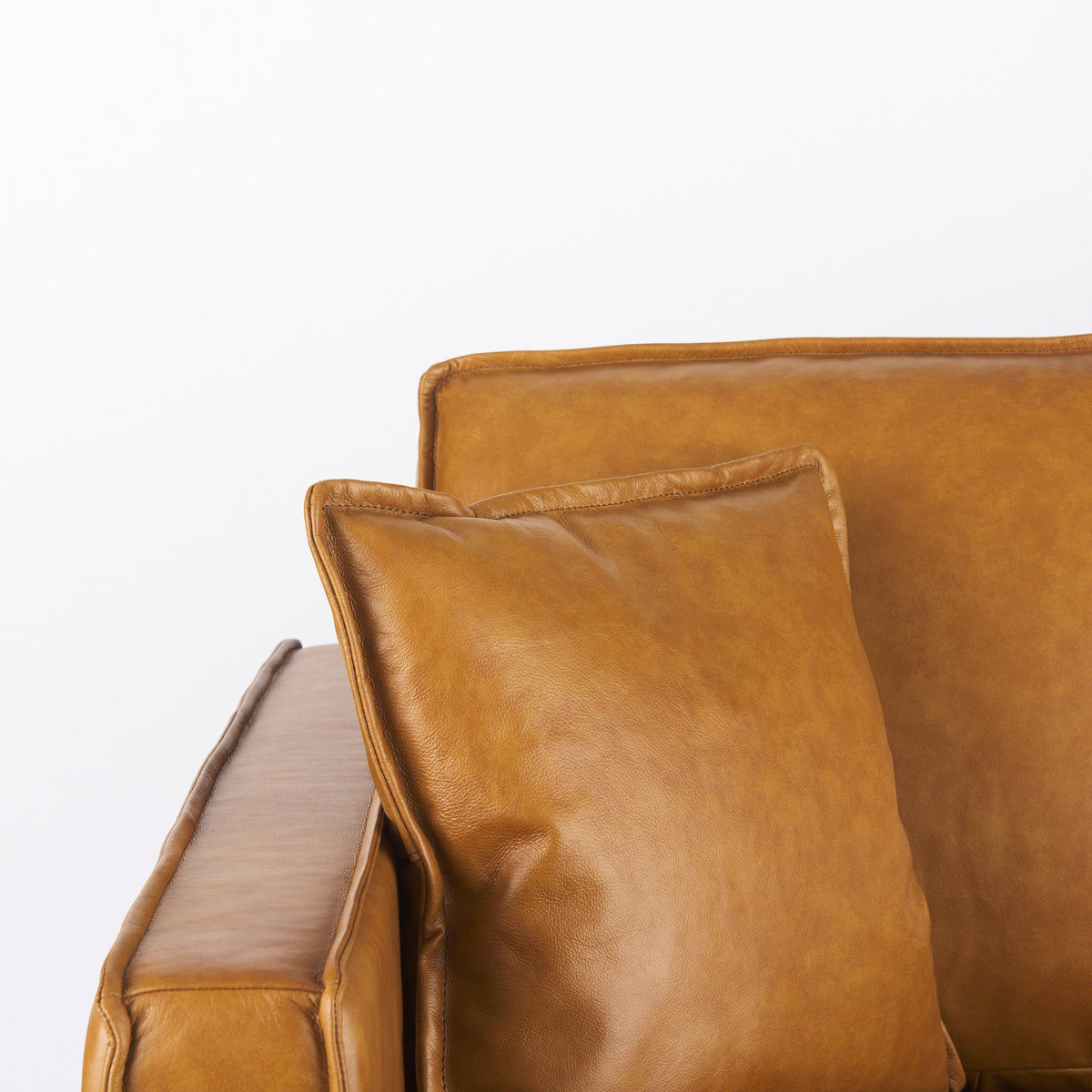 D'Arcy Tan Leather Loveseat - Ornate Home